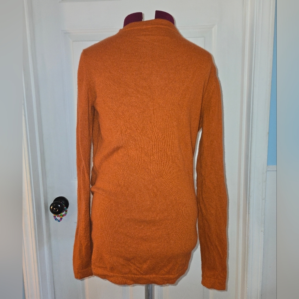 Evolution By Cyrus Orange Wrap Small Cashmere Fall Sweater - Picture 9 of 11